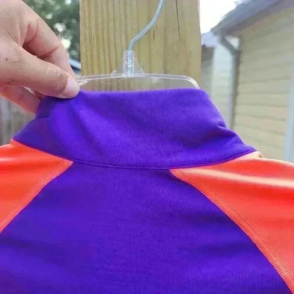 NIKE Pro dri-fit fitted 1/4 zip Pullover Purple / Orange Size Small - Picture 10 of 10